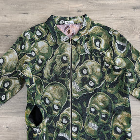 RDMCLOTHINGART tapestry hoodie GREEN SKULL Tapestry JACKET