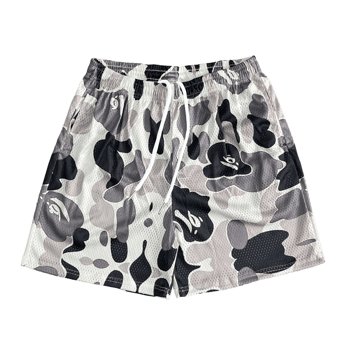 GREY CAMO MESH SHORTS-8700 - RDMCLOTHINGART