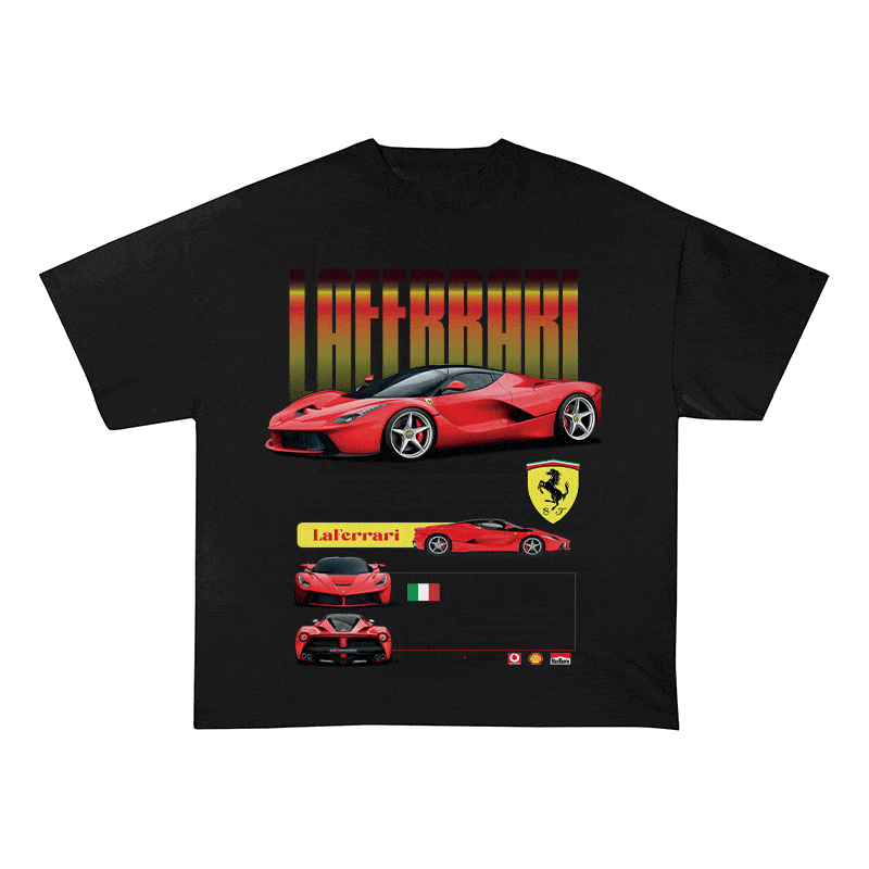 RDMCLOTHINGART tapestry hoodie LAFERRARI HEAVY WEIGHT COTTON TEE-8845