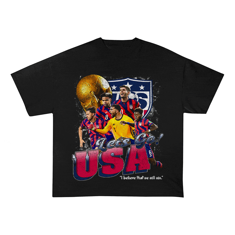 RDMCLOTHINGART tapestry hoodie LET'S GO USA HEAVY WEIGHT COTTON TEE-8965