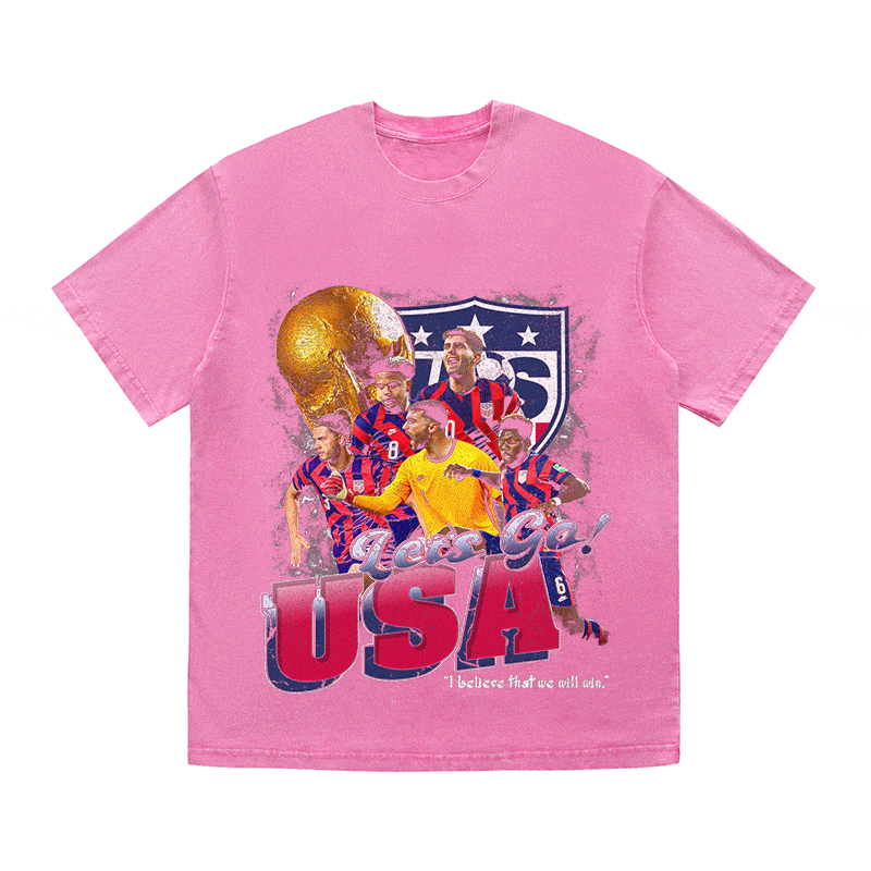 RDMCLOTHINGART tapestry hoodie LET'S GO USA HEAVY WEIGHT COTTON TEE-8965