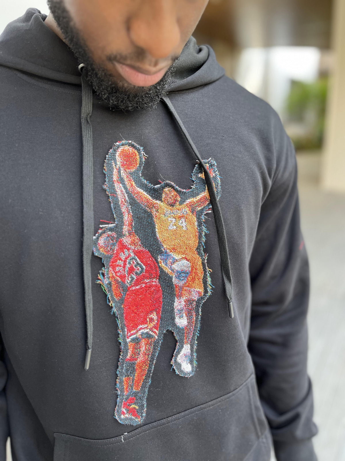 MANBA VS MJ TAPESTRY PATCH HOODIE-9026 - RDMCLOTHINGART