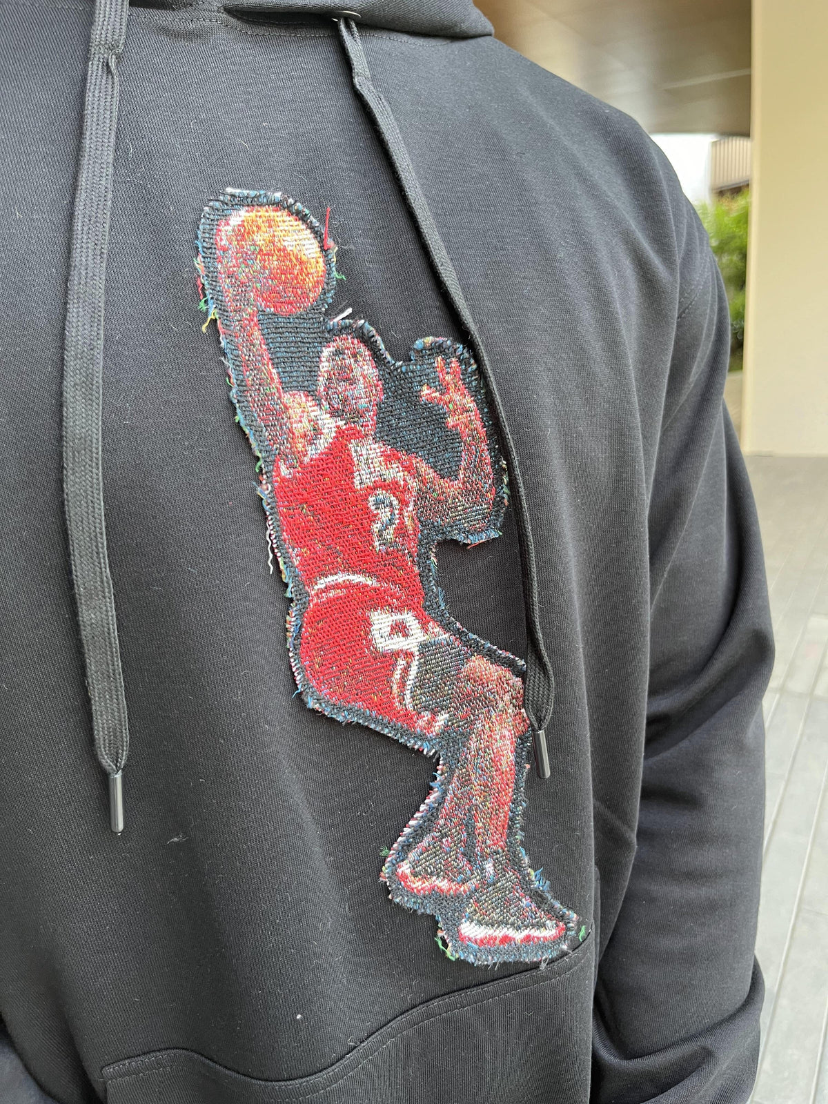 MJ LAYUP TAPESTRY PATCH HOODIE-9025 - RDMCLOTHINGART