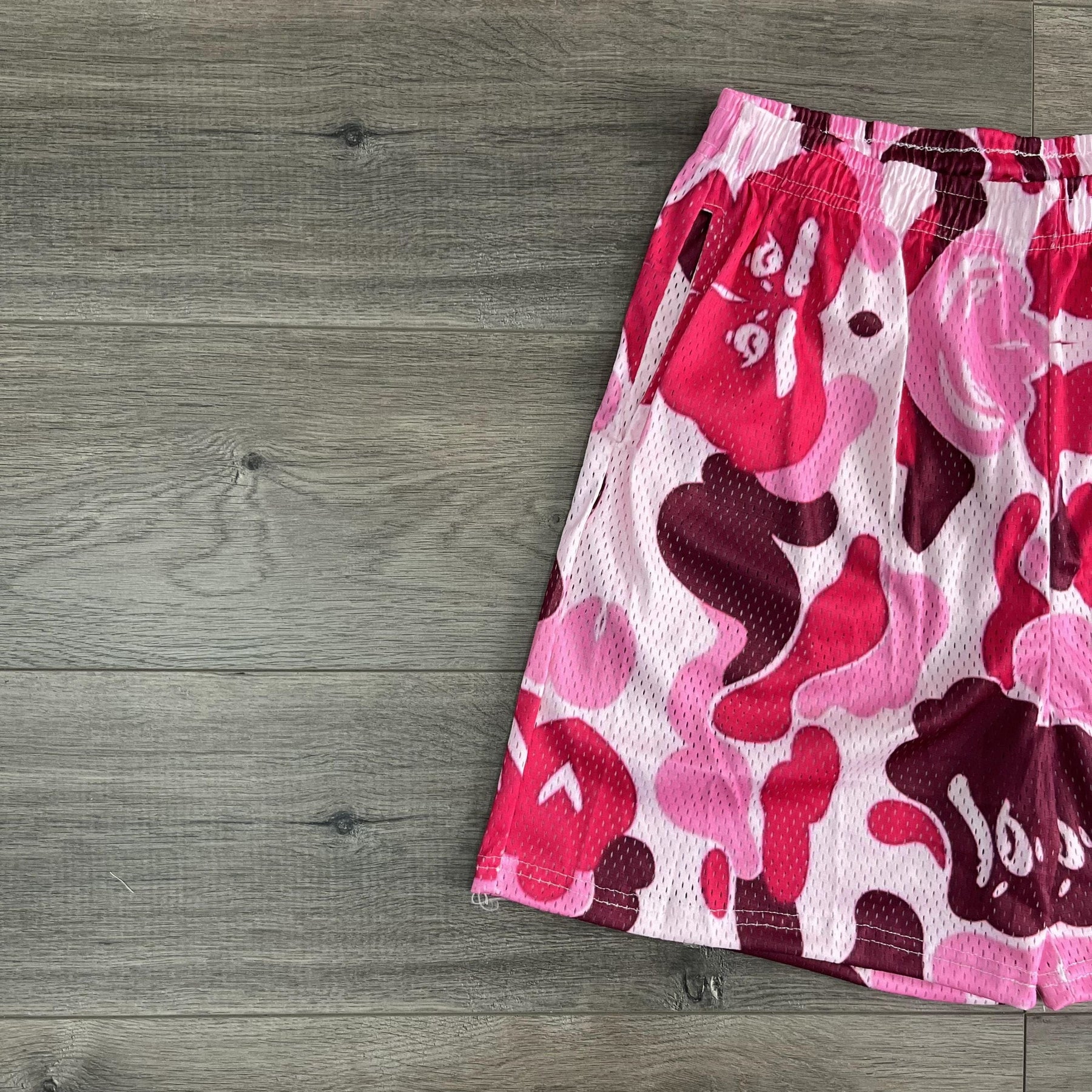 PINK CAMO MESH SHORTS-8698 - RDMCLOTHINGART