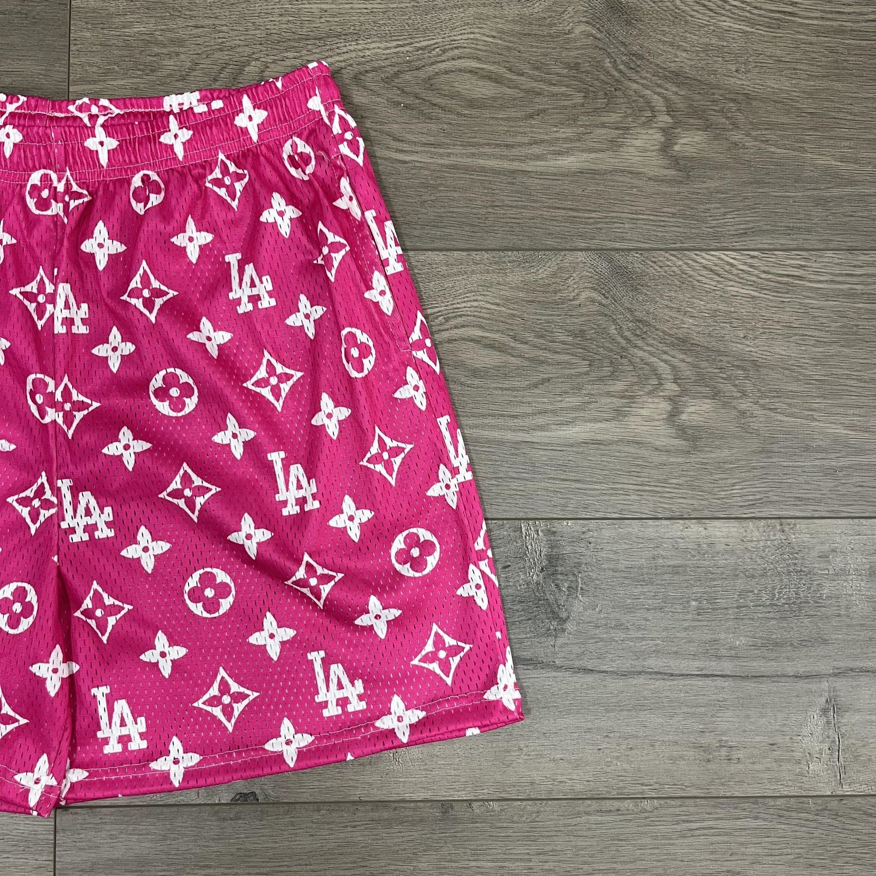 PINK LA MESH SHORTS-8674 - RDMCLOTHINGART