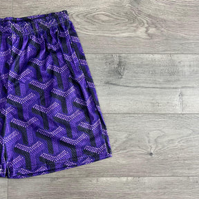 PURPLE GY MESH SHORTS-8736 - RDMCLOTHINGART