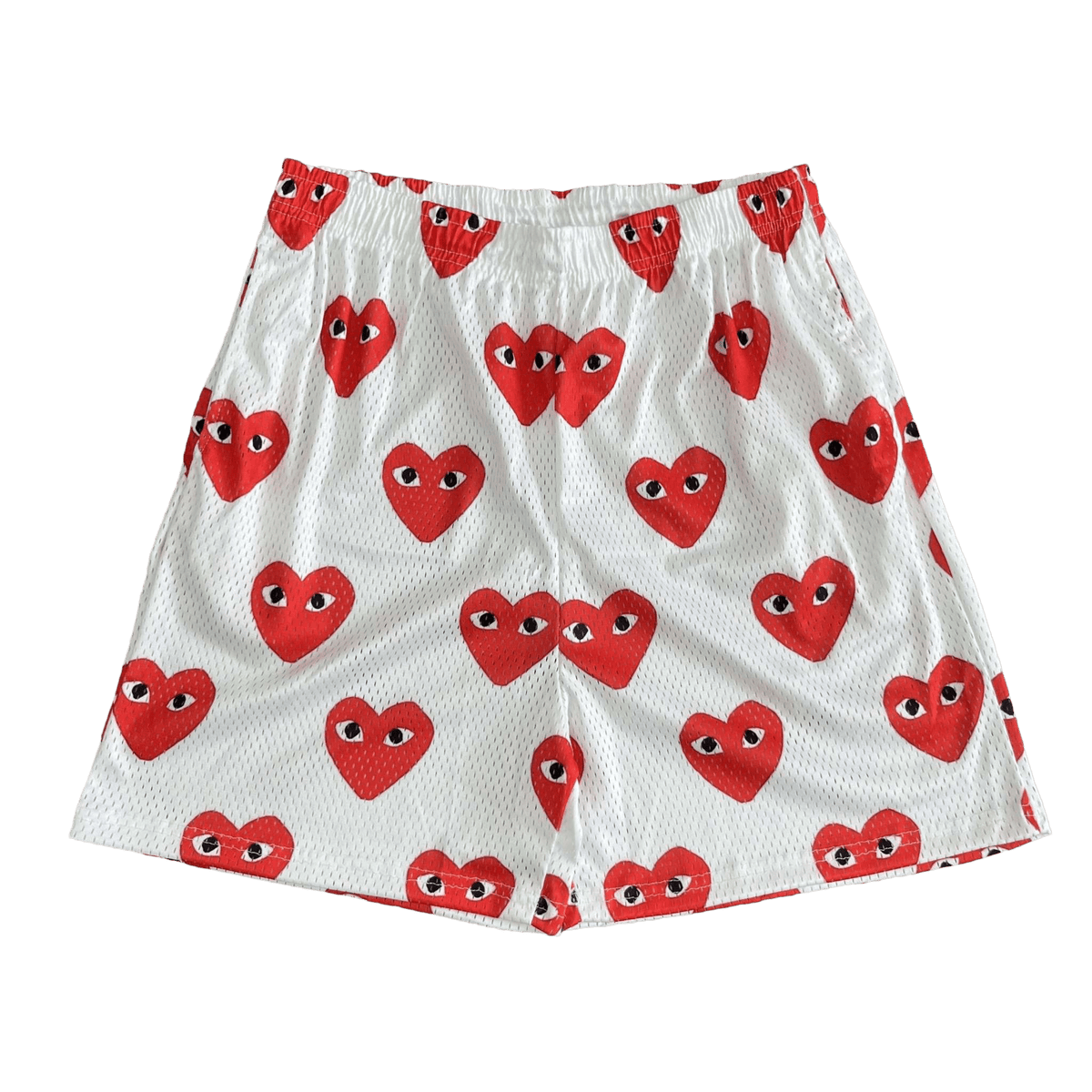 RED CDG MESH SHORTS-8716 - RDMCLOTHINGART