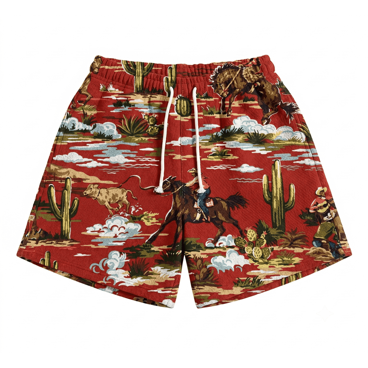 RDMCLOTHINGART tapestry hoodie RED COWBOY TAPESTRY SHORTS
