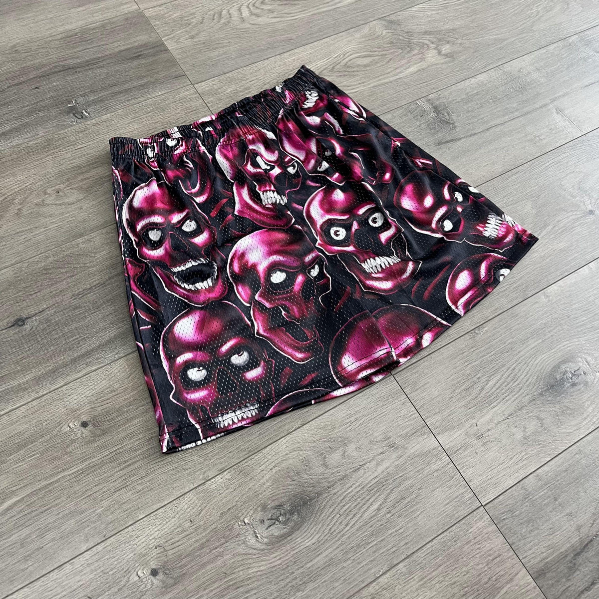 RED SKULL MESH SHORTS-8731 - RDMCLOTHINGART