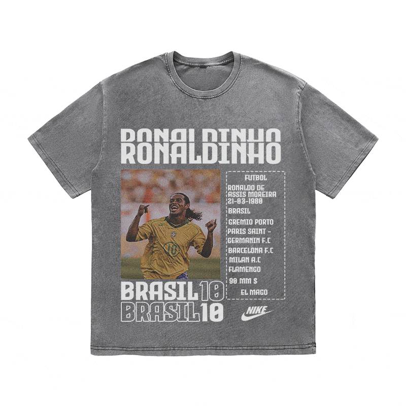 RDMCLOTHINGART tapestry hoodie RONALDINHO HEAVY WEIGHT COTTON TEE-8826