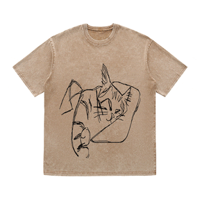 RDMCLOTHINGART tapestry hoodie SLOGAN HEAVY COTTON TEES-9599