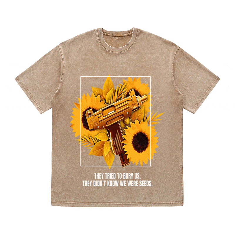 RDMCLOTHINGART tapestry hoodie SUNFLOWER UZI HEAVY WEIGHT COTTON TEE-9056