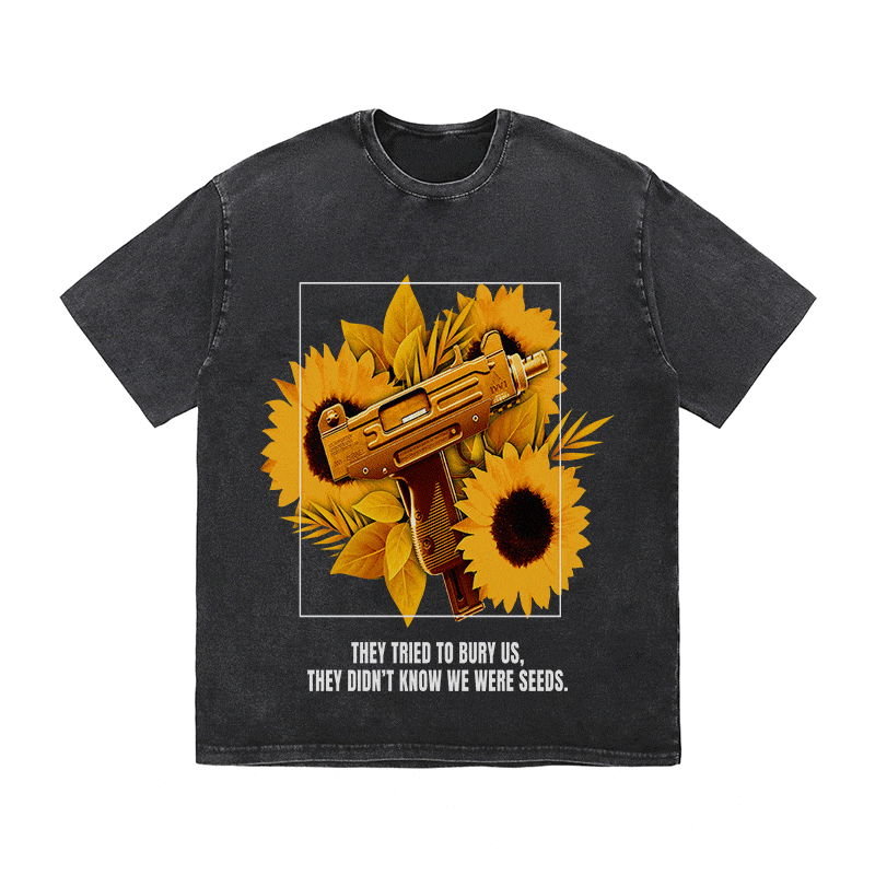 RDMCLOTHINGART tapestry hoodie SUNFLOWER UZI HEAVY WEIGHT COTTON TEE-9056
