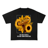 RDMCLOTHINGART tapestry hoodie SUNFLOWER UZI HEAVY WEIGHT COTTON TEE-9056