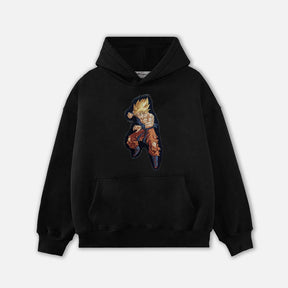 SUPER SAIYAN TAPESTRY PATCH HOODIE-9058 - RDMCLOTHINGART