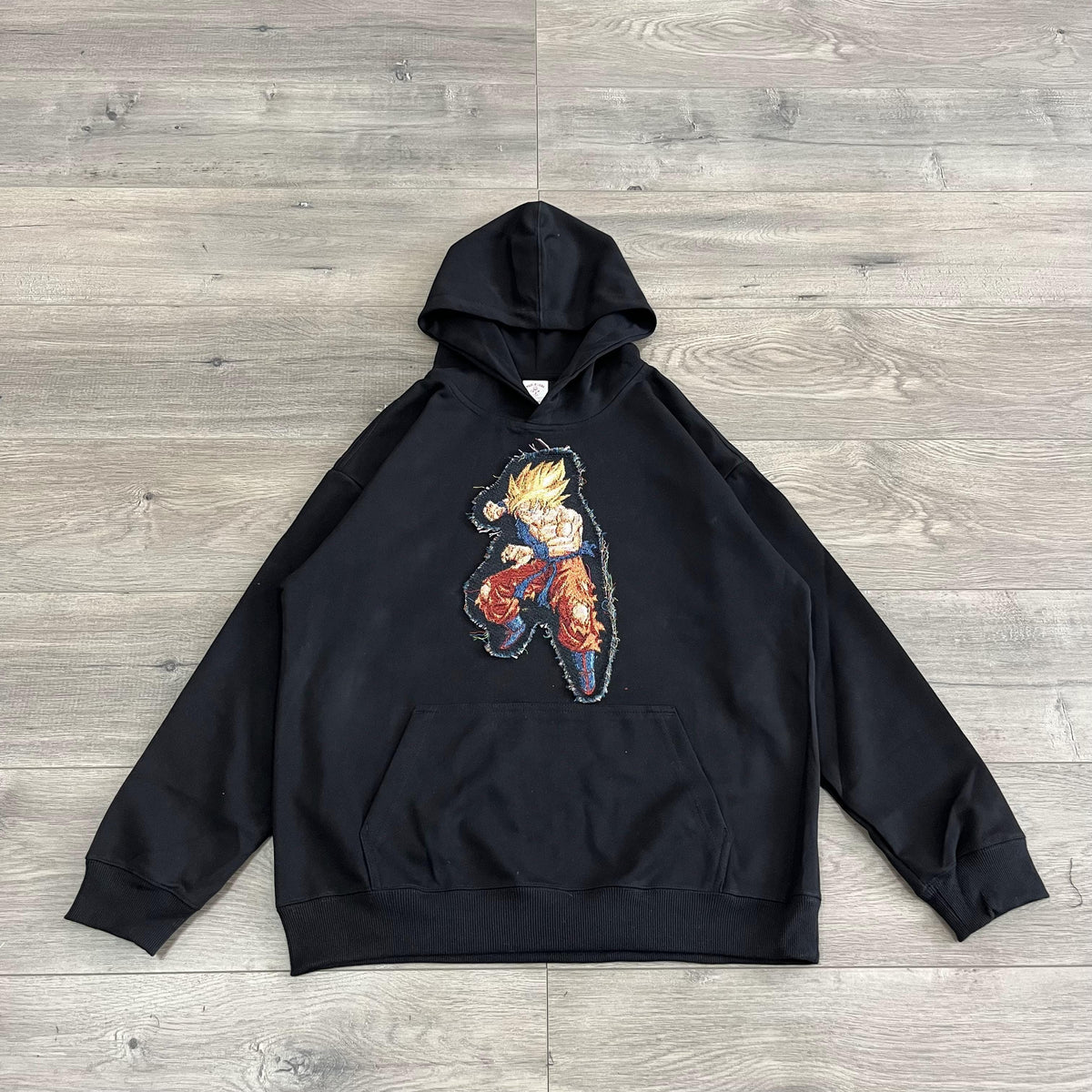 SUPER SAIYAN TAPESTRY PATCH HOODIE-9058 - RDMCLOTHINGART