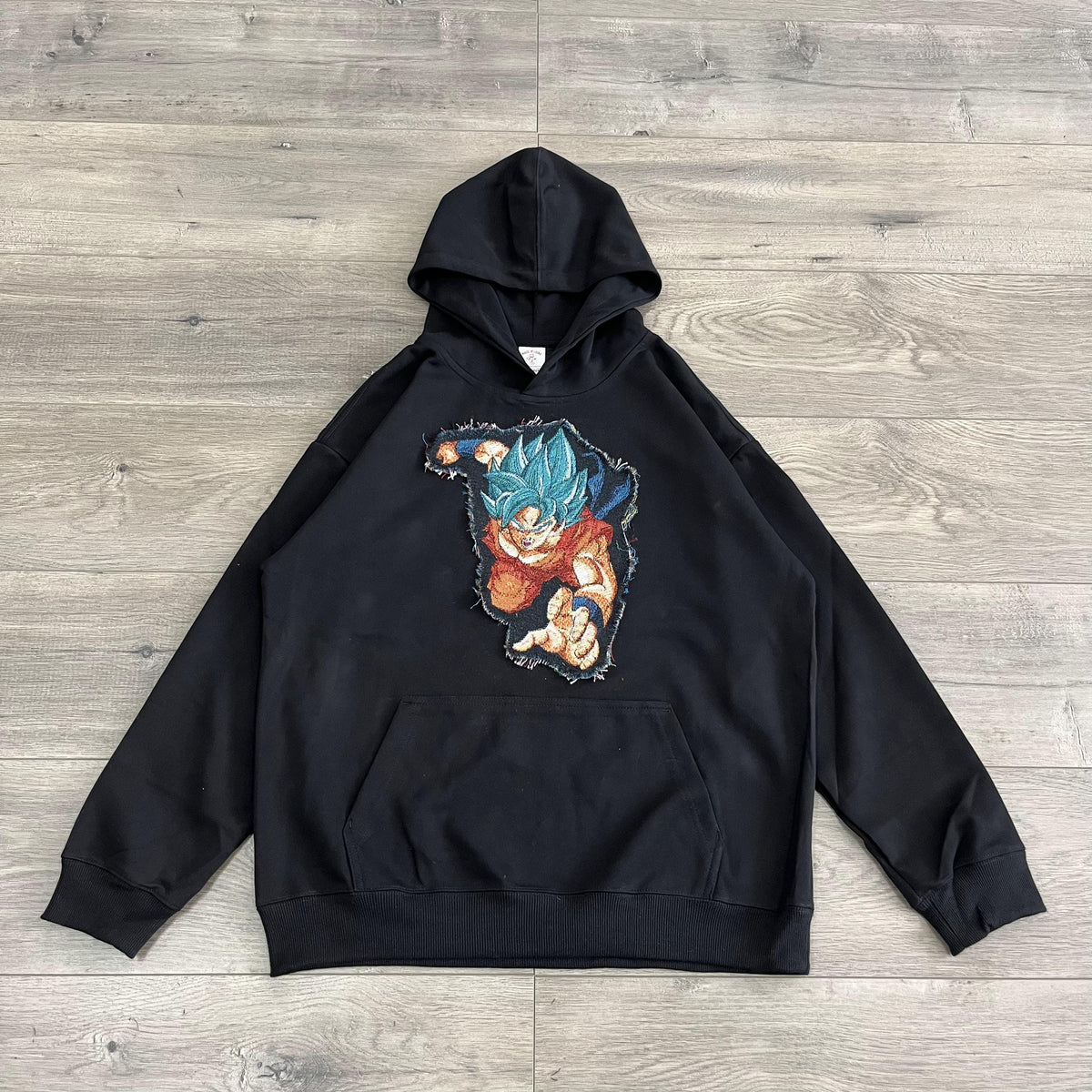 SUPERSAIYAN BLUE TAPESTRY PATCH HOODIE-9057 - RDMCLOTHINGART