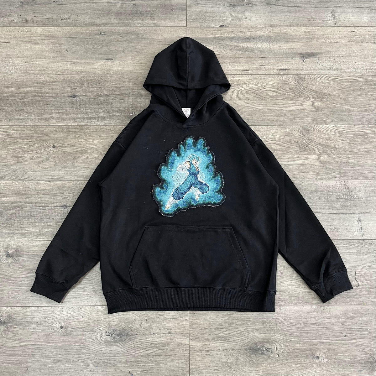 SUPERSAIYAN BLUE TAPESTRY PATCH HOODIE-9074 - RDMCLOTHINGART