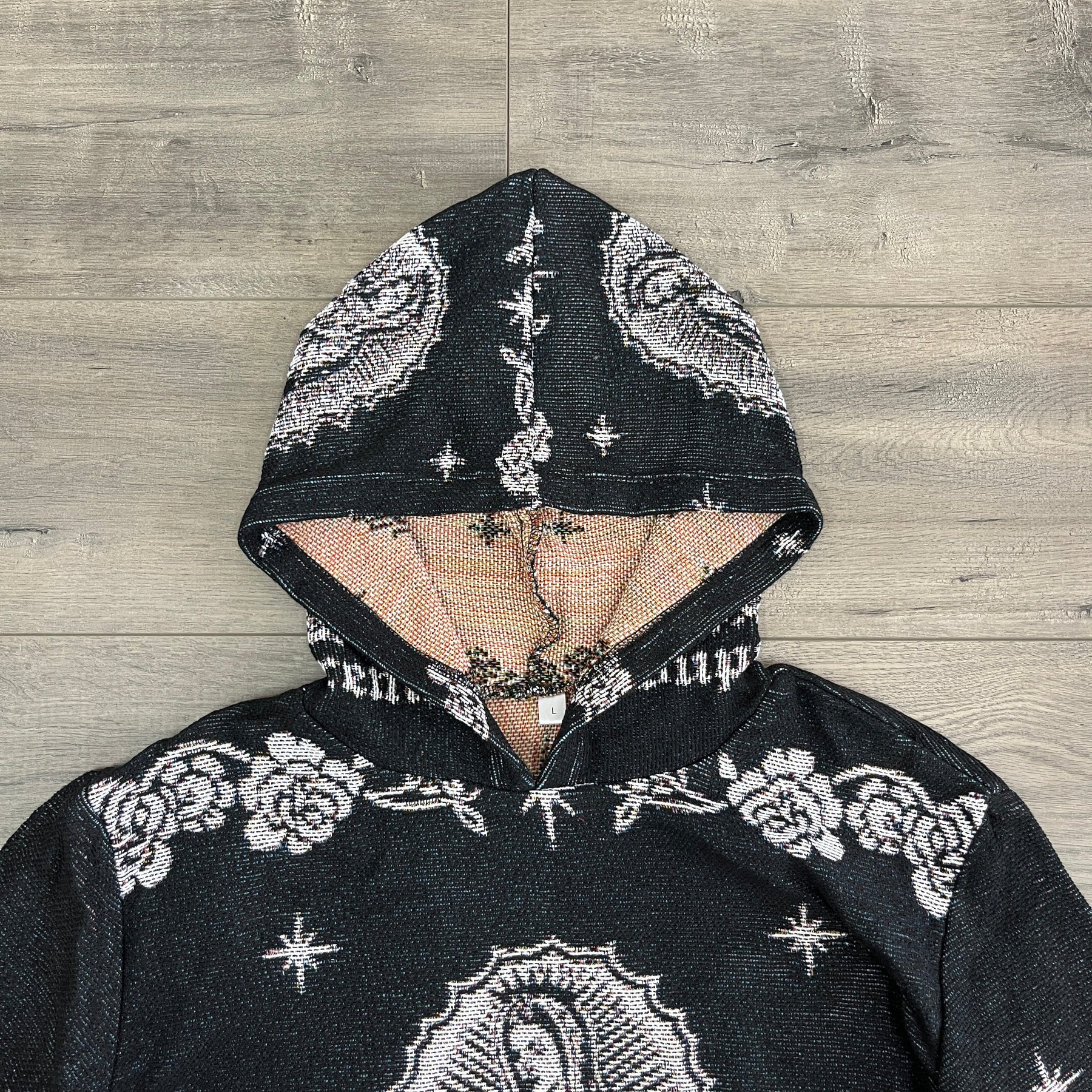VIGENCITA BLACK TAPESTRY HOODIE - RDMCLOTHINGART