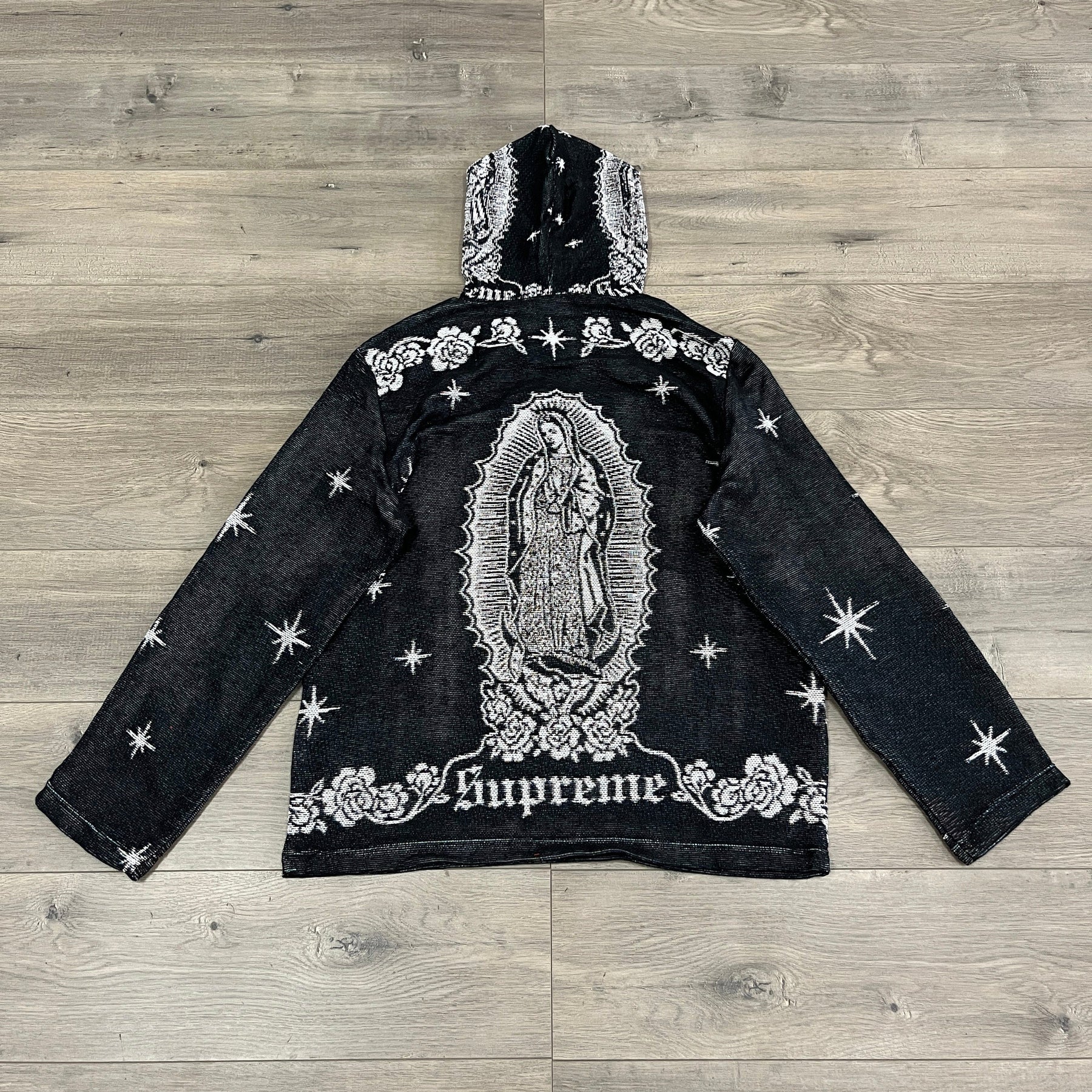 VIGENCITA BLACK TAPESTRY HOODIE - RDMCLOTHINGART