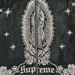 VIRGENCITA BLACK TAPESTRY JACKET - RDMCLOTHINGART