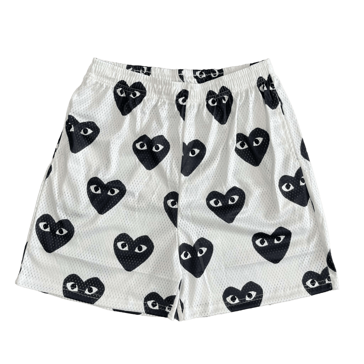 WHITE CDG MESH SHORTS-8714 - RDMCLOTHINGART