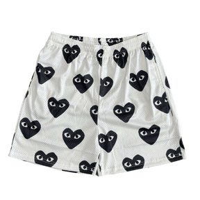 WHITE CDG MESH SHORTS-8714 - RDMCLOTHINGART