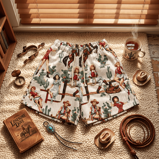 RDMCLOTHINGART tapestry hoodie WHITE COWGIRL TAPESTRY SHORTS