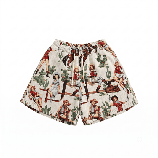 RDMCLOTHINGART tapestry hoodie WHITE COWGIRL TAPESTRY SHORTS