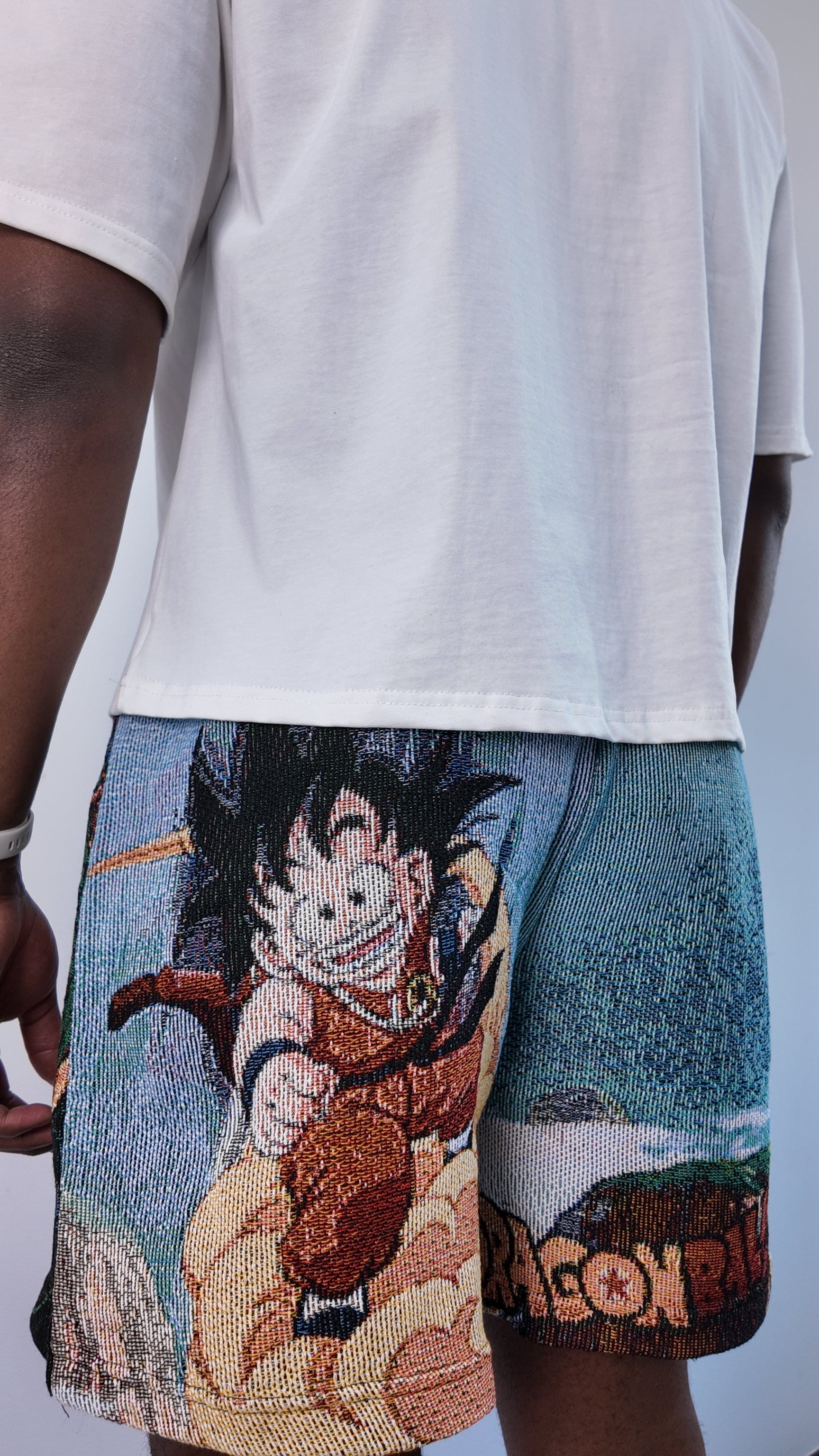 YOUNG GOKU TAPESTRY SHORTS - RDMCLOTHINGART
